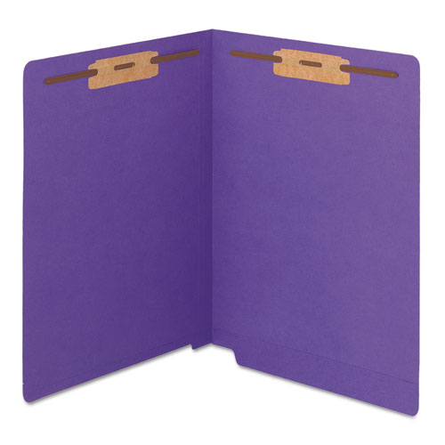 WaterShed/CutLess End Tab 2-Fastener Folders, Straight Tab, Letter Size, Purple, 50/Box