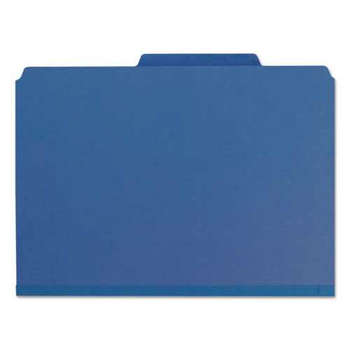 Expanding Recycled Heavy Pressboard Folders, 1/3-Cut Tabs, 1" Expansion, Letter Size, Dark Blue, 25/Box
