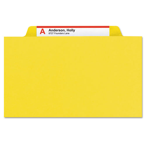 Expanding Recycled Heavy Pressboard Folders, 1/3-Cut Tabs, 1" Expansion, Letter Size, Yellow, 25/Box