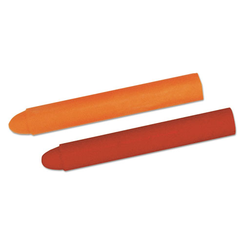 Dixon® Fluorescan Industrial Crayon, Orange, 4 3/4 x 11/16, Dozen