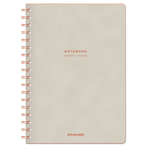 COLLECTION TWINWIRE NOTEBOOK, 1 SUBJECT, WIDE/LEGAL RULE, TAN/RED COVER, 9.5 X 7.25, 80 SHEETS