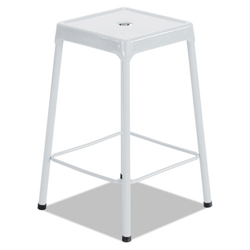 Safco® Bar-Height Steel Stool, Backless, Supports Up to 250 lb, 29" Seat Height, Black