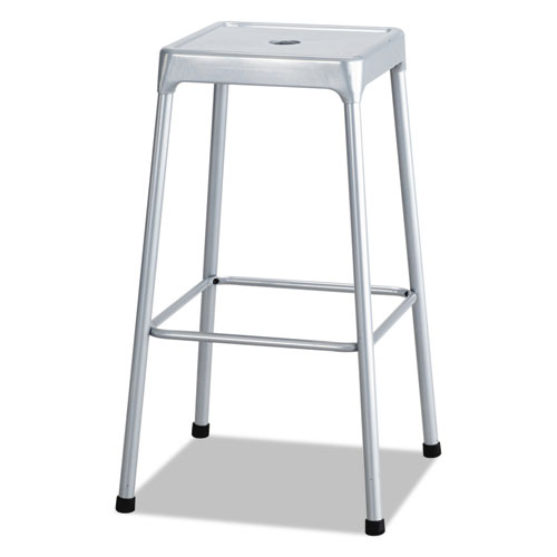Bar-Height Steel Stool, Backless, Supports Up to 250 lb, 29" Seat Height, Silver SAF6606SL