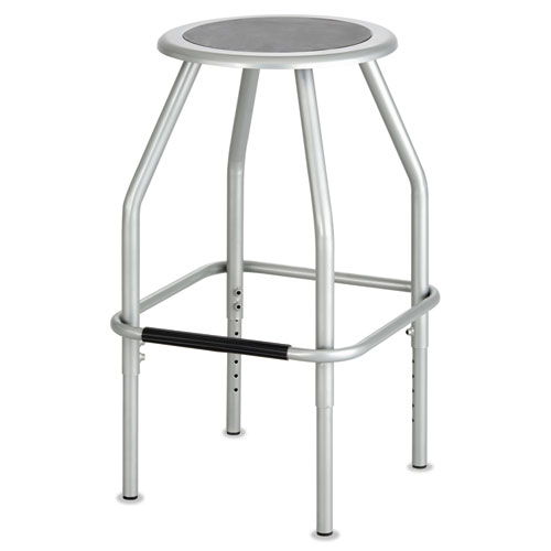 DIESEL INDUSTRIAL STOOL WITH STATIONARY SEAT, 30" SEAT HEIGHT, SUPPORTS UP TO 250 LBS., SILVER SEAT/SILVER BACK, SILVER BASE