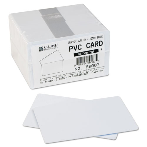 Image of PVC ID Badge Card, 3.38 x 2.13, White, 100/Pack