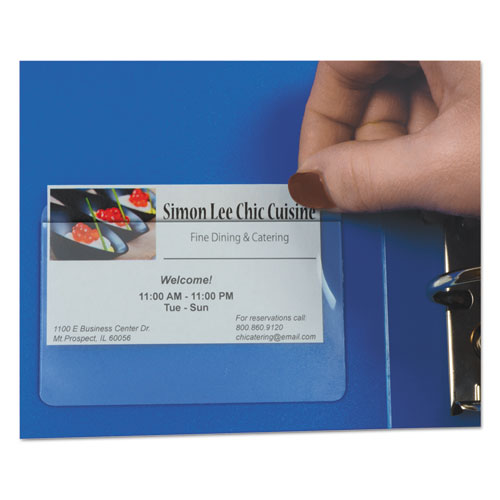 Self Adhesive Business Card Holders Top Load 3 1 2 X 2