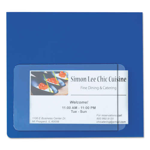 Image of Self-Adhesive Business Card Holders, Side Load, 2 x 3.5, Clear, 10/Pack