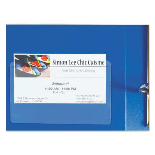 Image of Self-Adhesive Business Card Holders, Top Load, 2 x 3.5, Clear, 10/Pack