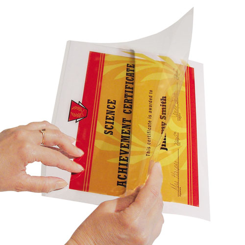Image of Quick Cover Laminating Pockets, 12 mil, 9.13" x 11.5", Gloss Clear, 25/Box
