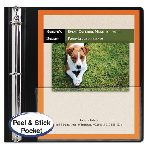 Peel & Stick Add-On Filing Pockets, 25", 11 x 8 1/2, 10/Pack