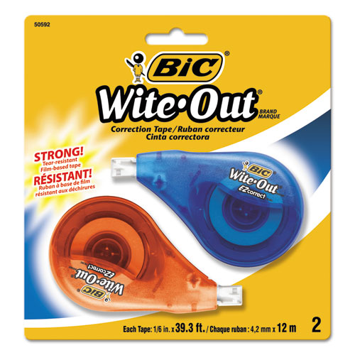 Wite-Out Ez Correct Correction Tape, Non-Refillable, 1/6" X 472", 2/pack