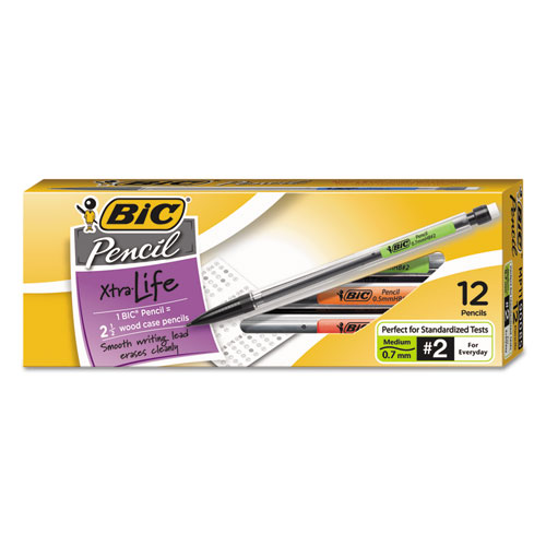 Xtra Smooth Mechanical Pencil, 0.7 mm, HB (#2.5), Black Lead, Clear Barrel, Dozen | by Plexsupply