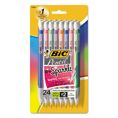 BIC® Xtra-Sparkle Mechanical Pencil, 0.7mm, Assorted, 24/Pack