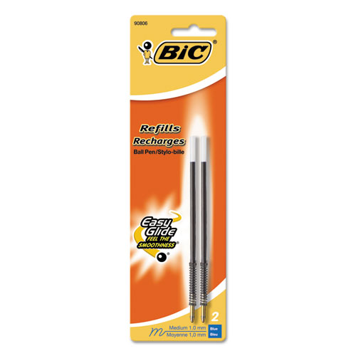 Refill for BIC Her, Velocity and Pro+ Retractable Ballpoint Pens, Medium Conical Tip, Blue Ink, 2/Pack