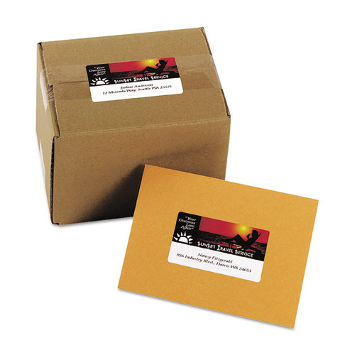 Image of Vibrant Laser Color-Print Labels w/ Sure Feed, 2 x 3.75, White, 200/PK