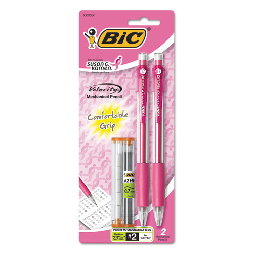 BIC® Velocity Original Mechanical Pencil, .7mm, Pink Ribbon, Pink