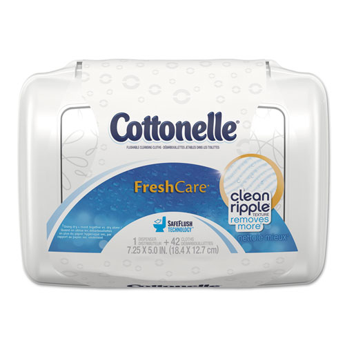 Cottonelle® Fresh Care Flushable Cleansing Cloths, 1-Ply, 3.73 x 5.5, White, 84/Pack
