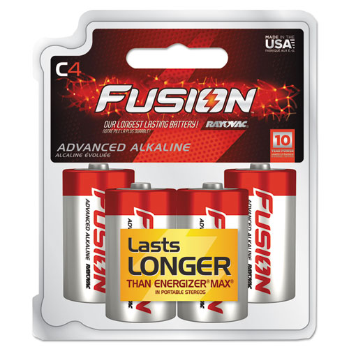 Rayovac® Fusion Advanced Alkaline Batteries, C, 4/Pack