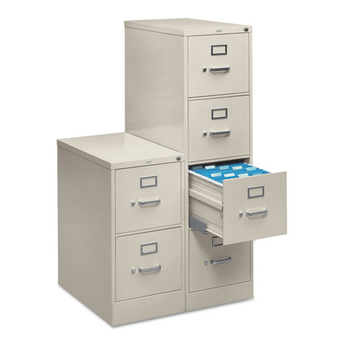 Image of Hon® 510 Series Vertical File, 4 Legal-Size File Drawers, Light Gray, 18.25" X 25" X 52"
