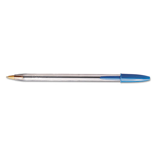 CRISTAL XTRA SMOOTH STICK BALLPOINT PEN VALUE PACK, 1MM, BLUE INK, CLEAR BARREL, 24/PACK