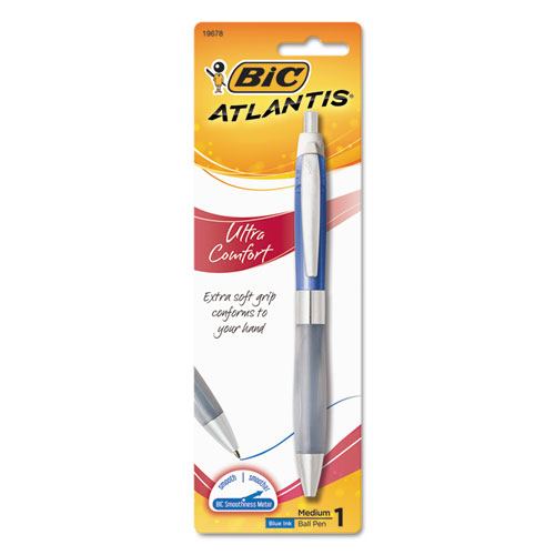 BIC® Atlantis Ultra Comfort Retractable Ballpoint Pen, Medium, Black
