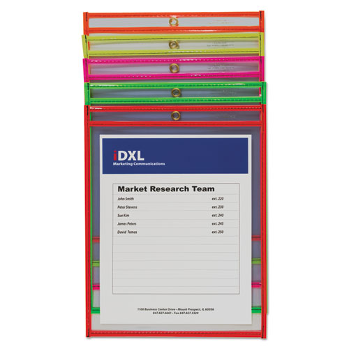 Stitched Shop Ticket Holders, Neon, Assorted 5 Colors, 75", 9 x 12, 25/BX