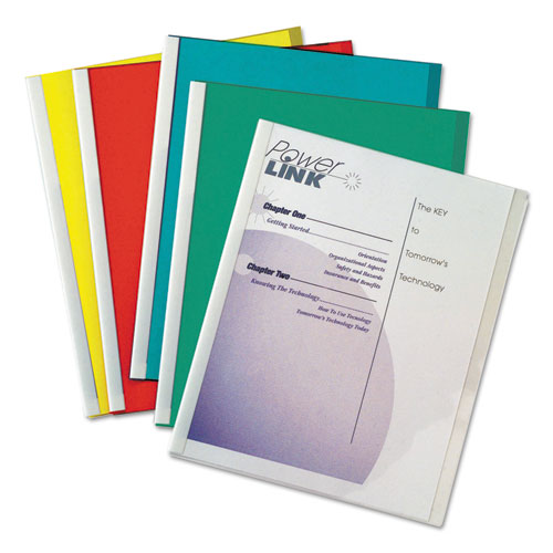 C-Line® Vinyl Report Covers with Binding Bars, 0.13" Capacity,  8.5 x 11, Clear/Clear, 50/Box