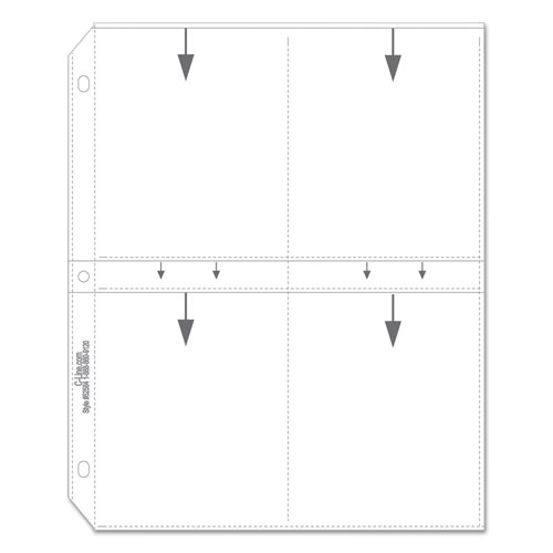 Image of Clear Photo Pages for Eight 3.5 x 5 Photos, 3-Hole Punched, 11.25 x 8.13, 50/Box