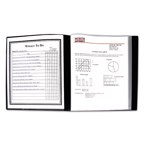 Image of C-Line® Bound Sheet Protector Presentation Book, 24 Letter-Size Sleeves, Black