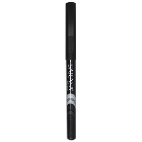 Sarasa Porous Point Pen, Stick, Fine 0.8 mm, Black Ink, Black Barrel, 12/Pack