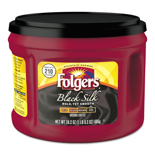 Folgers® Coffee, Black Silk, 24.2 oz Canister, 6/Carton
