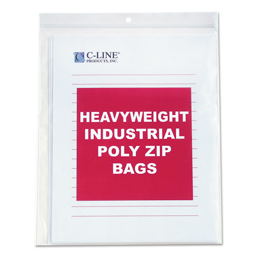 Heavyweight Industrial Poly Zip Bags, 8 1/2 x 11, 50/BX