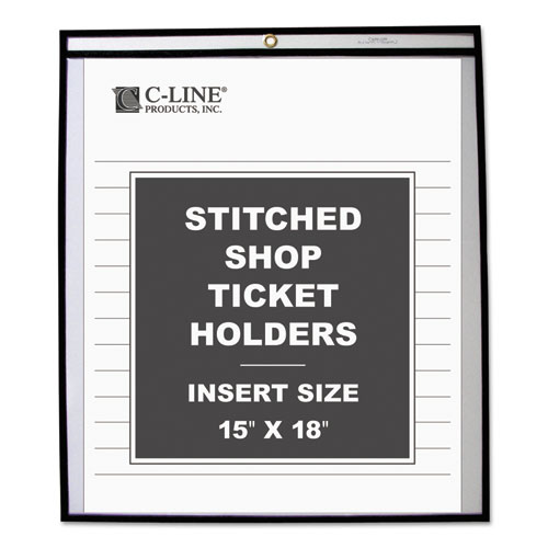 SHOP TICKET HOLDERS, STITCHED, BOTH SIDES CLEAR, 75 SHEETS, 15 X 18, 25/BOX