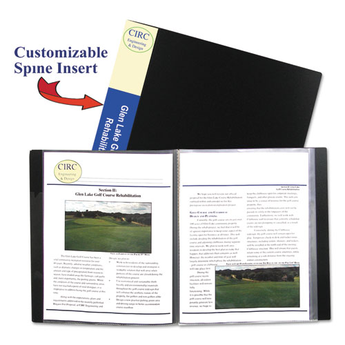 Image of C-Line® Bound Sheet Protector Presentation Book, 24 Letter-Size Sleeves, Black