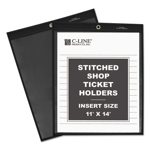 C-Line® Shop Ticket Holders, Stitched, One Side Clear, 75 Sheets, 11 X 14, 25/Bx