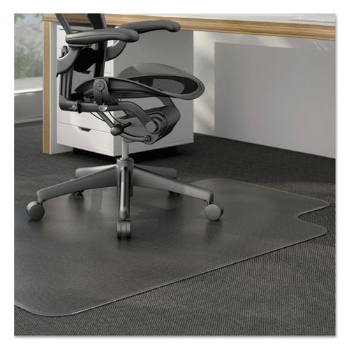 Alera® Moderate Use Studded Chair Mat For Low Pile Carpet, 45 X 53, Wide Lipped, Clear