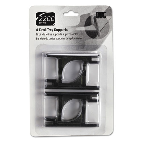Image of 2200 Series Desk Tray Supports, Plastic, Black, 4 Supports/Pack