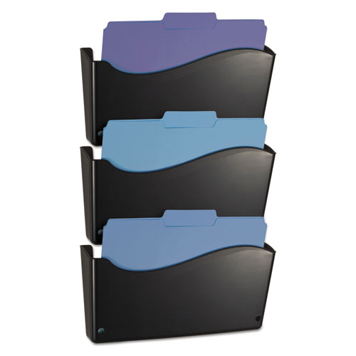 2200 Series Wall File System, Letter, Black, 3/pack