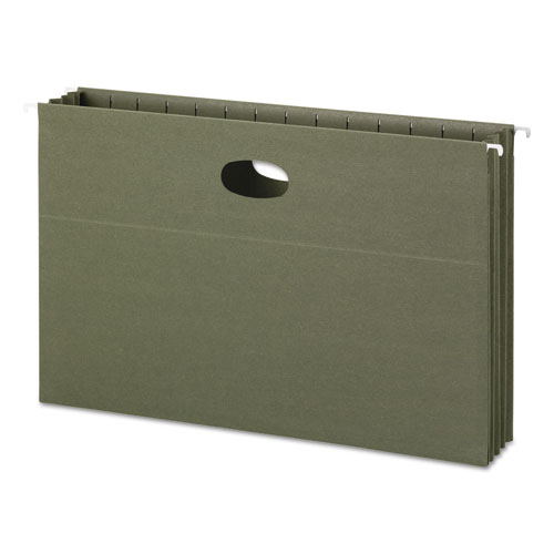 Smead 100% Recycled Hanging Pockets with Full-Height Gusset - Legal - 8 1/2" x 14" Sheet Size - 3 1/2" Expansion - 11 pt. Folder Thickness - Standard Green - Recycled - 10 / Box SMD64326