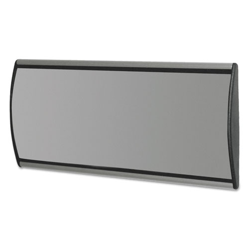 Image of People Pointer™ People Pointer Wall/Door Sign, Aluminum Base, 8.75 X 4, Black/Silver