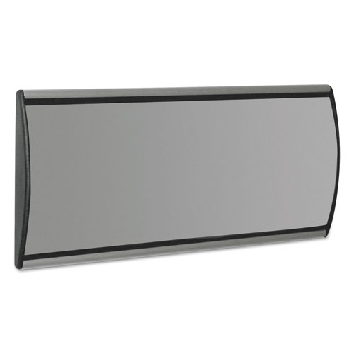Image of People Pointer™ People Pointer Wall/Door Sign, Aluminum Base, 8.75 X 4, Black/Silver