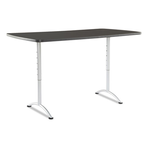 Arc Sit-To-Stand Tables, Rectangular Top, 36w X 72d X 30-42h, Graphite/silver