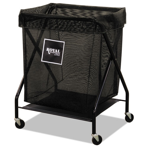 X-Frame Cart, Synthetic Fabric, 8-Bushel, 9.96 cu ft Bin, 21" x 26" x 36", Black