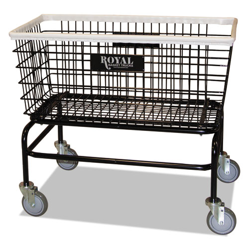 Large Wire Laundry Cart, Metal, 19" x 15.75" x 33.5", Black