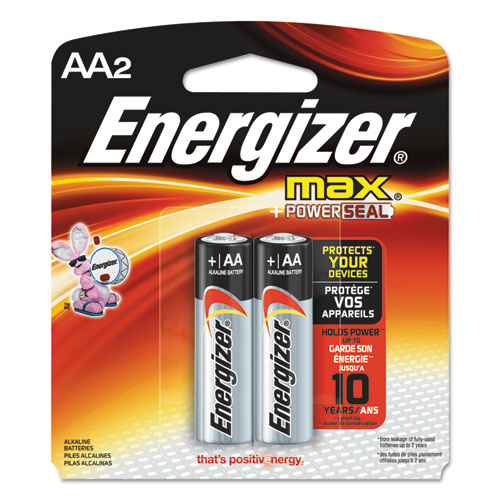 Energizer® MAX Alkaline Batteries, AA, 2 Batteries/Pack