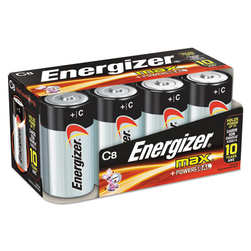 Energizer® MAX Alkaline Batteries, C, 8 Batteries/Pack