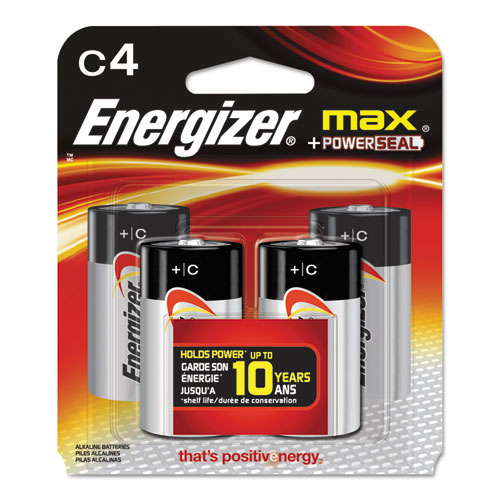 Energizer® MAX Alkaline Batteries, C, 4 Batteries/Pack