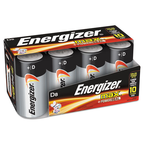 Energizer® MAX Alkaline Batteries, D, 8 Batteries/Pack