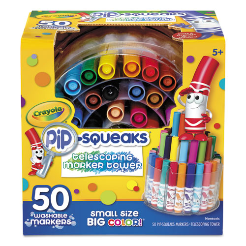 Crayola® Pip-Squeaks Telescoping Marker Tower, Assorted Colors, 50/Set