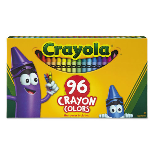 Classic Color Crayons in Flip-Top Pack with Sharpener, 96 Colors | by Plexsupply